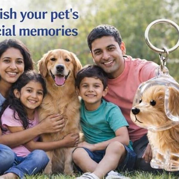 Unique pet memorial gift dog hair keychain keepsake bottle
